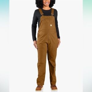 Carhartt Women's Rugged Flex Loose Fit Canvas Bib Overall Womens Medium